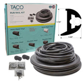TACO Flex Vinyl Rub Rail Kit Black/Black Insert 1-7/8" x 1-3/8" - V11-3426BBK50-2