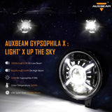 Auxbeam (2pcs/set) 9'' Round 100W LED light with Hi-Lo Beam & DRL for 2018-2022 Jeep Wrangler JL, 2019-2022 Gladiator JT - QP005944