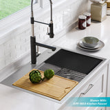 KRAUS Kore 30" Drop-In Workstation 16 Gauge Stainless Steel Single Bowl Kitchen Sink with Accessories - KWT310-30