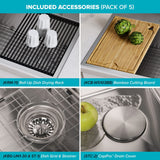 KRAUS Kore 30" Drop-In Workstation 16 Gauge Stainless Steel Single Bowl Kitchen Sink with Accessories - KWT310-30