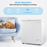 Costway Compact Chest Freezer 5 Cu.ft with Removable Storage Basket New - FP10002US-WH