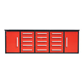 Chery Industrial 10ft Storage Cabinet with Work Bench 15 Drawers & 2 Cabinets