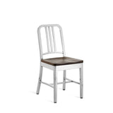 Emeco 1104 Navy Side Chair With Wood Seat - 1104 CHERRY