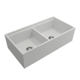 Bocchi Contempo Apron Front Fireclay 36" Double Bowl Kitchen Sink. Available in 9 Colors! - 1350-014-0120