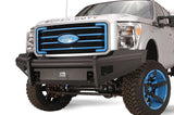 Fab Fours FS11-Q2561-1 Ford F250/F350 Superduty 2011-2016 Black Steel Elite Front Bumper No Guard with Tow Hooks - FS11-Q2561-1
