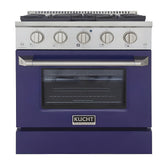 Kucht 30" Pro-Style Natural Gas Dual Fuel Range with 4 Burners in Blue - KDF302-B