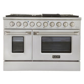 Kucht 48" Pro-Style Natural Gas Dual Fuel Range with 4 Burners in Stainless Steel - KDF482-S