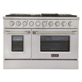 Kucht 48" Pro-Style Propane Gas Dual Fuel Range with 4 Burners in Stainless Steel - KDF482/LP-S