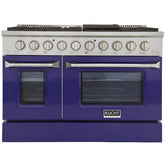 Kucht Professional 48 in. 6.7 cu ft. Natural Gas Range with Blue Door and Silver Knobs - KNG481-B