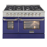 Kucht 48" Pro-Style Propane Gas Dual Fuel Range with 4 Burners in Blue - KDF482/LP-B