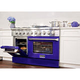 Kucht 48" Pro-Style Propane Gas Dual Fuel Range with 4 Burners in Blue - KDF482/LP-B