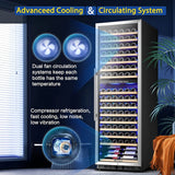 AOBOSI 24 inch Wine Cooler 176 Bottles Capacity Dual Zone - YC-510B