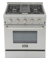 Kucht Professional 30 in. 4.2 cu ft. Natural Gas Range with Silver Knobs - KRG3080U-S