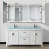 Krugg Double LED Medicine Cabinet 66"X 36" with Dimmer & Defogger - Svange 6636DLLR - Backyard Provider