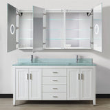 Krugg Double LED Medicine Cabinet 66"X 36" with Dimmer & Defogger - Svange 6636DLLR - Backyard Provider