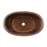 Rustic Premier Copper 20 inches Bathtub Vessel Hammered Copper Sink - VBT20DB
