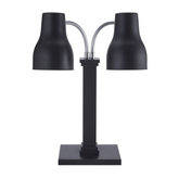Spring USA 2792-6EB Double Heat Lamp w 120V receptacle, SS, w adj neck, Black Matte - SP27926EB