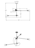 Workstead 3 Arm Industrial Chandelier - WS-IND-C-HB-110