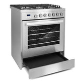 Cosmo 30" 5.0 cu. ft. Gas Range with Oven and 5 Burner Cooktop with Heavy Duty Cast Iron Grates in Stainless Steel - COS-305AGC