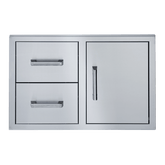 Broilmaster 34-Inch W x 22-Inch H Single Door with Double Drawer in Stainless Steel - BSAW3422SD