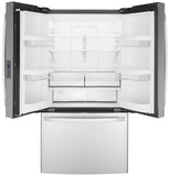 GE APPLIANCES GWE23GYNFS GE® ENERGY STAR® 23.1 Cu. Ft. Counter-Depth Fingerprint Resistant French-Door Refrigerator - GWE23GYNFS-KT
