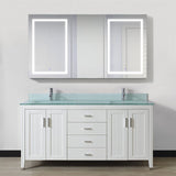 Krugg Double LED Medicine Cabinet 66"X 36" with Dimmer & Defogger - Svange 6636DLLR - Backyard Provider