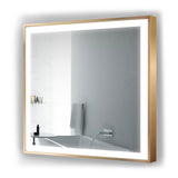 Krugg Soho 36" X 36" Gold LED Bathroom Mirror SOHO3636G - Backyard Provider