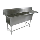 John Boos 3PB1824-1D18R 3-Compartment Pro-Bowl Sink - JB3PB18241D18R