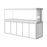 AQUA DREAM TEMPERED GLASS AQUARIUM 400 GALLON FISH TANK COMPLETE SET WHITE SILVER-AD-2320-WS