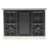 Kucht Professional 36" 5.2 cu. ft. Natural Gas Range in White with True Simmer Burners - KFX3600X-W