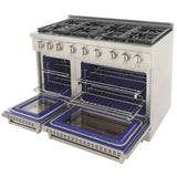 Kucht Professional 48" 6.7 cu. ft. Natural Gas Range in Olive Green with Silver Accents - KFX480-G