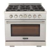Kucht Professional 36 in. 5.2 cu ft. Natural Gas Range - KFX360-S