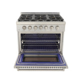 Kucht Professional 36 in. 5.2 cu ft. Propane Gas Range - KFX360/LP-S