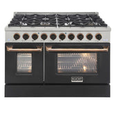 Kucht 48" Pro-Style Propane Gas Dual Fuel Range with 4 Burners in Black - KDF482/LP-K