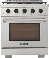 Kucht Professional 30" 4.2 cu. ft. Natural Gas Range in Stainless Steel with Black Accents - KFX300-K