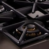 Kucht Gemstone Professional 36" 5.2 cu. ft. Dual Fuel Range in Titanium Stainless Steel with Gold Accents - KED364