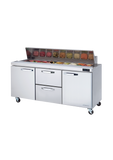 Blue Air 72" Wide 2 Drawer Sandwich Prep Table - BLPT72-D2M-HC