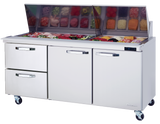 Blue Air 72" Wide 2 Drawer Mega Top Sandwich Prep Table - BLMT72-D2M-HC