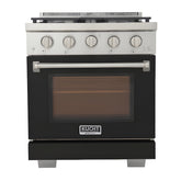 Kucht Professional 30" 4.2 cu. ft. Propane Gas Range in Black with Silver Accents - KFX300/LP-BK