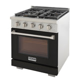 Kucht Professional 30" 4.2 cu. ft. Propane Gas Range in Black with True Simmer Burners - KFX3000X/LP-BK