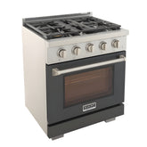 Kucht Professional 30" 4.2 cu. ft. Propane Gas Range in Cement Gray with Silver Accents - KFX300/LP-GY