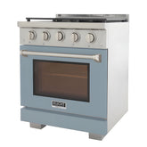 Kucht Professional 30" 4.2 cu. ft. Propane Gas Range in Light Blue with Silver Accents - KFX300/LP-LB