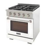 Kucht Professional 30" 4.2 cu. ft. Propane Gas Range in White with True Simmer Burners - KFX3000X/LP-W