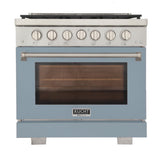 Kucht Professional 48" 6.7 cu. ft. Natural Gas Range in Light Blue with True Simmer Burners - KFX4800X-LB