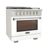 Kucht Professional 36" 5.2 cu. ft. Natural Gas Range in White with True Simmer Burners - KFX3600X-W