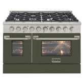 Kucht 48" Pro-Style Propane Gas Dual Fuel Range with 4 Burners in Olive Green -KDF482/LP-OG