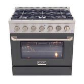 Kucht Professional 36" 5.2 cu ft. Natural Gas Range in Cement Gray with Silver Accents - KNG361-GR