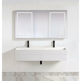 Krugg Double LED Medicine Cabinet 66"X 36" with Dimmer & Defogger - Svange 6636DLLR - Backyard Provider