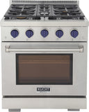 Kucht Professional 30" 4.2 cu. ft. Propane Gas Range in Stainless Steel with Blue Accents - KFX300/LP-B