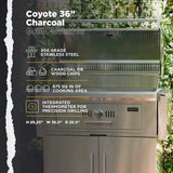 Coyote 36" Charcoal Grill Built-in - C1CH36